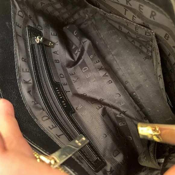 Ted Baker London black leather shoulder hand bag - Picture 9 of 12